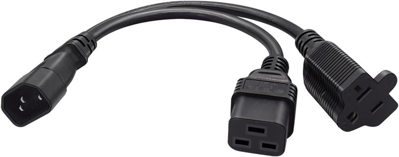 TEWOXIN IEC320 IEC C14 to C19 + NEMA 5-20R Y Splitter Power Cord,for Data Center PDU & High-Power Servers(1FT/0.3M) - Image 4